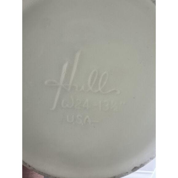 Vintage Hull Royal Woodland W24-13 1/2" Ewer Pitcher Mottled Pink with Black - Picture 7 of 8